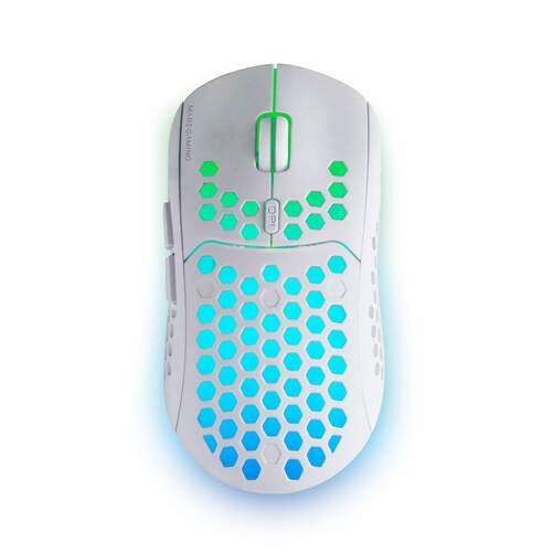 Rat&oacute;n Gaming Mars Gaming MMW3 - 6 Botones, Luz RGB, 3200 dpi, estructura ultraligera HIVE, blanco