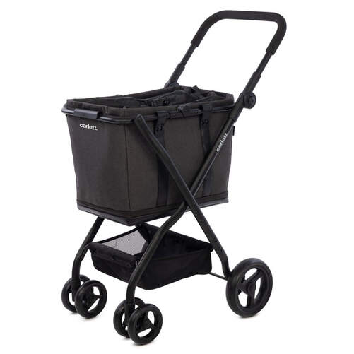 Carro de la compra Carlett Cube S Volcano - 56 L extensible a 75 L, Negro