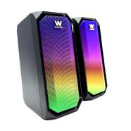 Altavoces Woxter 2.0 Big Bass 97 BT - Canales 2.0, 20 W, Luces LED, Mando de volumen, Bluetooth 5.2