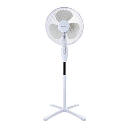 Ventilador Pie Haeger Cross Wind White - 40cm, 3 Velocidades,oscilaci&oacute;n , blanco