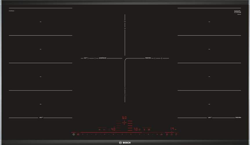 Placa Inducción Bosch PXV975DC1E - 90cm, 3 Zonas (1 Zona Maxx 32cm), PerfectFry, Sprint, Negra