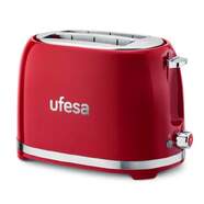 Tostadora Ufesa Classic PinUp Rojo - 850W, 2 Ranuras Cortas, 7 Intensidades, Recogemigas
