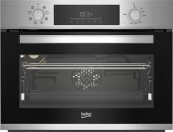 Horno Independiente Beko BBCM12300X - 48 L, Clase A, Hidrol&iacute;tico, 2400 W, Inox