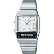 Reloj Casio Vintage Iconic AQ-800E-7AEF - Correa y esfera digital y anal&oacute;gica gris, con alarma