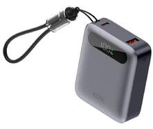 Powerbank KSIX 10000 mAh - USB C y USB A, Carga rápida 22 W, Display LED, Negro