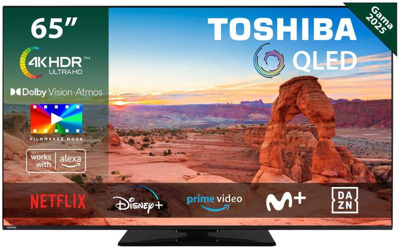 TV 65" Toshiba QLED 65QV3463DG - 4K Ultra HD, Dolby Vision, VIDAA, 24 W, HDR