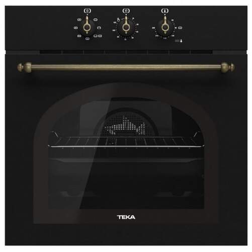 Horno Teka Country Style Edition HRB6100AT - A, 70L, 60cm, 6 Funciones, Guía Extraíble, Negro