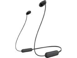 Auriculares Sony WIC100B Negros - Batería 25 Horas, Carga Rápida, DSEE, IPX4, Asistente Voz