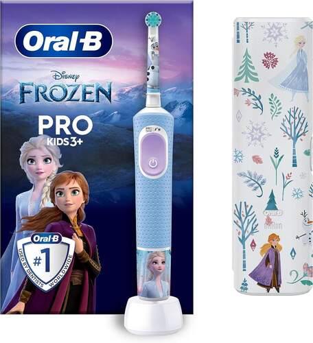 Cepillo Eléctrico Oral B Vitality Kids Frozen + Funda - Modo Sensible, Programador