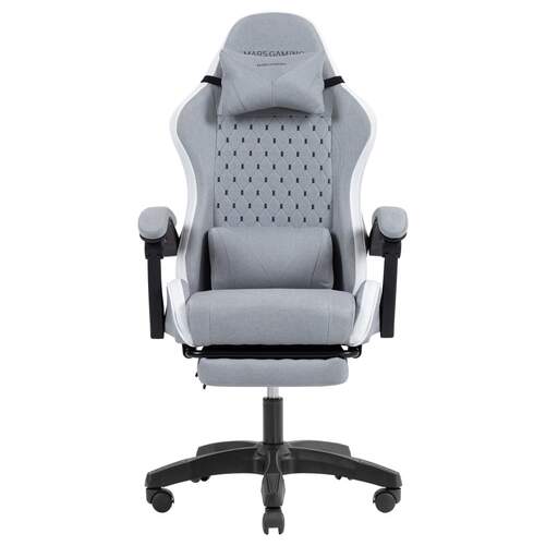 Silla Mars Gaming MGC-X Blanco y platino - Transpirable, reclinable, altura regulable, reposapi&eacute;s