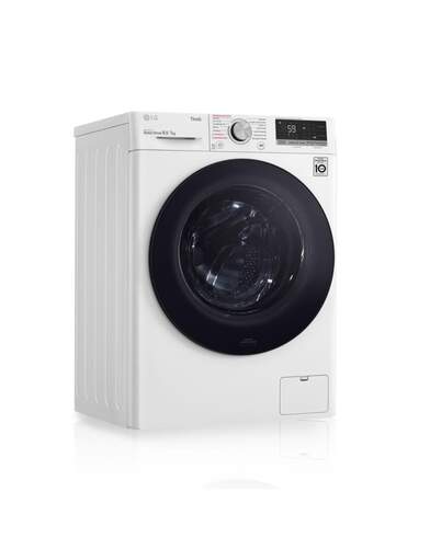 Lavasecadora LG F4DV5010SMW - Clase B/E, Lava 10kg/Seca 7kg, Inverter, Vapor, 1400r, TurboWash