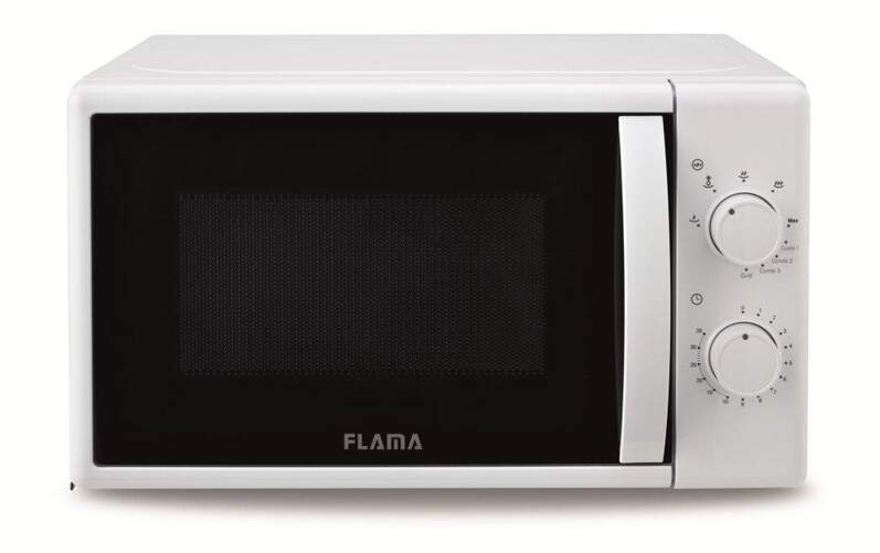 Microondas Flama 1884FL - 700W (Grill 1000W),  20L, 5 Programas, Blanco