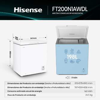 CONG.HOR HISENSE FT200N1AWDL 86x79 198L BCO
