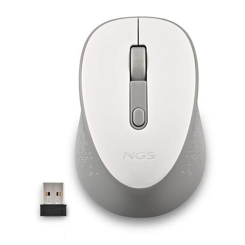 Rat&oacute;n &Oacute;ptico Inal&aacute;mbrico NGS Dew White - Nano Receptor2,4 GHz, 800/1600 DPI, Blanco