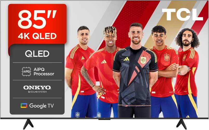 TV TCL 43" QLED 85T69C - 4K Ultra HD, AiPQ Processor, Google TV, Dolby Atmos 30W, HDR10+