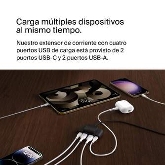 EXTENSOR DE CORRIENTE BELKIN BUZ001 4 PUERTOS NEGR