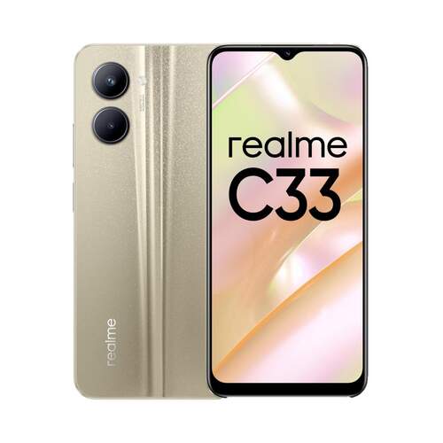 Realme C33 4/64GB Dorado - 6.5" HD+, 4G, 50/5Mpx, Unisoc T612 1.8Ghz, Android 12, 5000mAh