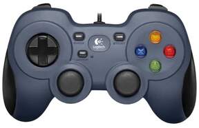 Mando Logitech F310 Gaming - Para PC y Mac, 1,8m, disposición estilo PlayStation, azul/negro