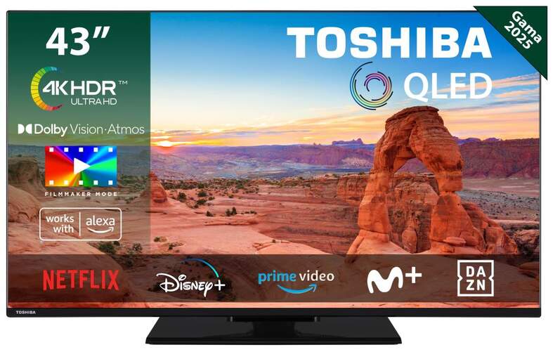 TV 43" Toshiba QLED 43QV3463DG - 4K Ultra HD, Dolby Vision, VIDAA, 16W, HDR
