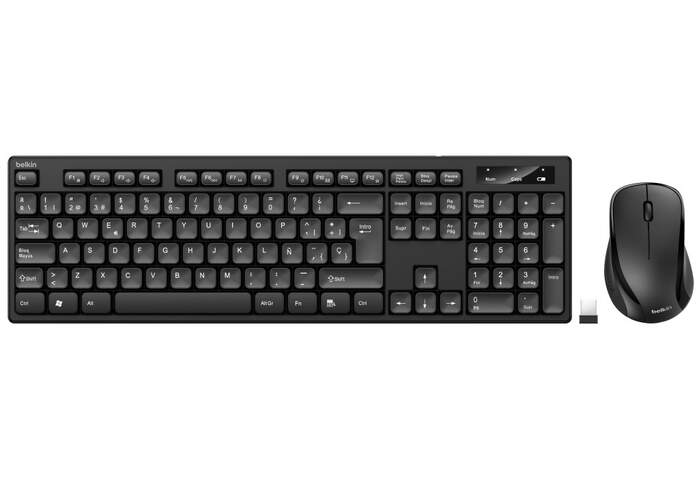 Kit Teclado y Rat&oacute;n inal&aacute;mbricos Belkin BBZ010SP - Teclas num&eacute;ricas y de funciones multimedia