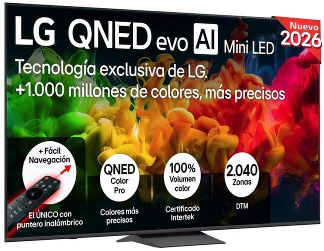 TV LG 85" QNED evo MiniLED 85QNED81B6A - 4K Ultra HD, 4K a7 Gen9, altavoces 20W, HDR10