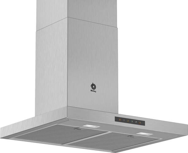 Campana decorativa Balay 3BC967GX - A, 60cm, Extracci&oacute;n m&aacute;x 671m3/h, 4 Velocidades, Blindada, Inox