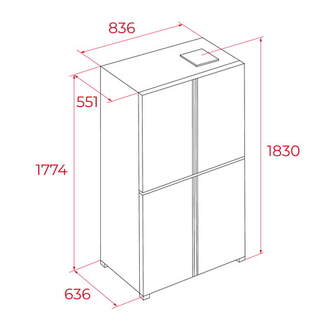 FRI. TEKA RMF75820 183x83x63 4P NF NEGRO DSP