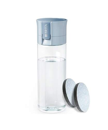 Botella Brita Filtrante - 2 Filtros, 0,6 L, Azul Claro