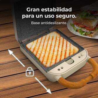 SANDWICH. CECOTEC ROCK%%%#39;NTOAST RETRO ONE BEIGE 1309