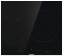 Placa Vitrocer&aacute;mica Hisense E6332BSCE - 3 Zonas, 5700 W, Stop & Go, Negro