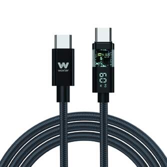 CABLE TYPE C WOXTER 100W BLACK DISPLAY 2M