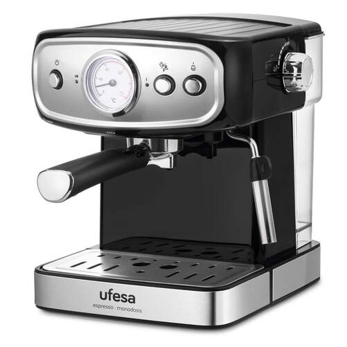 Cafetera Ufesa Brescia CE7244 - 850W, 20 Bares, Capuccino, Calienta Tazas, Depósito 1.5L