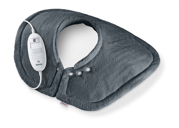 Almohadilla Beurer HK66 - Cuello y Hombros, 100 W, 52x56 cm, Lavable, Gris