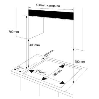 ENCIM. ARTICA ACG60401 4F CRISTALGAS FORJA WOK