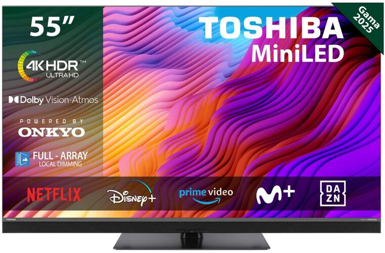 TV 55" Toshiba 55MG8F63DG - UHD 4K,  MiniLED, Google TV, Dolby Vision, DTS HD