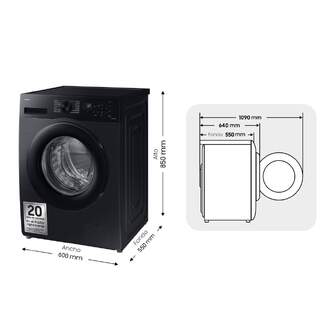 LVD. SAMSUNG WW11DG5B25ABEC 11KG 1400RPM NEGRO