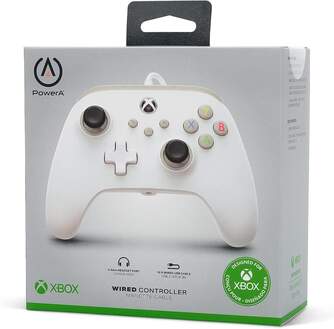 MANDO XBOX POWER A CON CABLE BLANCO