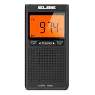 Radio de bolsillo Elbe RF-94 - Pantalla XL, funciona con 2 pilas AAA, radio AM y FM