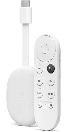 Google Chromecast con Google TV - 4K, HDR, HDMI, Wifi, Mando de control por voz, Blanco