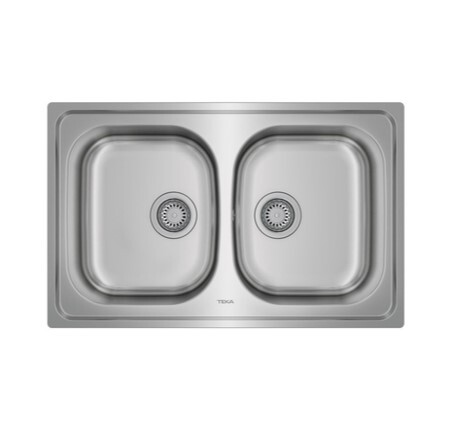 Fregadero Teka Universe 80TXP 2C 115040007 - 40x34 cm, 2 cubetas, Inox