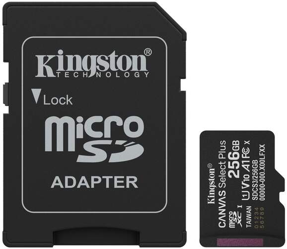 Tarjeta Memoria Micro SD Kingston SDCS2 256GB - Hasta 120MB/s, incluye adaptador MicroSD a SD