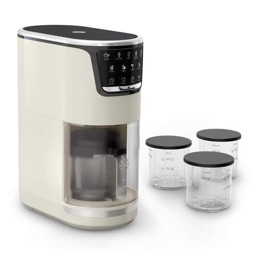 Heladera Moulinex MJ602A Dolci - 600W, 1,4 litros, 9 programas, 3 tarrinas