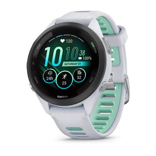 Smartwatch Garmin Forerunner 265S Blanco/Verde - 1,1" AMOLED, Bluetooth y WiFi, 15 d&iacute;as autonom&iacute;a