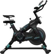 Bicicleta Spinning Cecotec DrumFit 23000 Kosmospro - Asiento Ajustable, Con pantalla, Negro y verde,