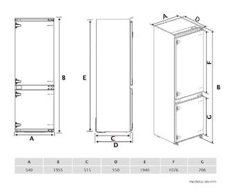 FRICOM. ARTICA AEFC194552I 194x55 NF INTEGRABLE