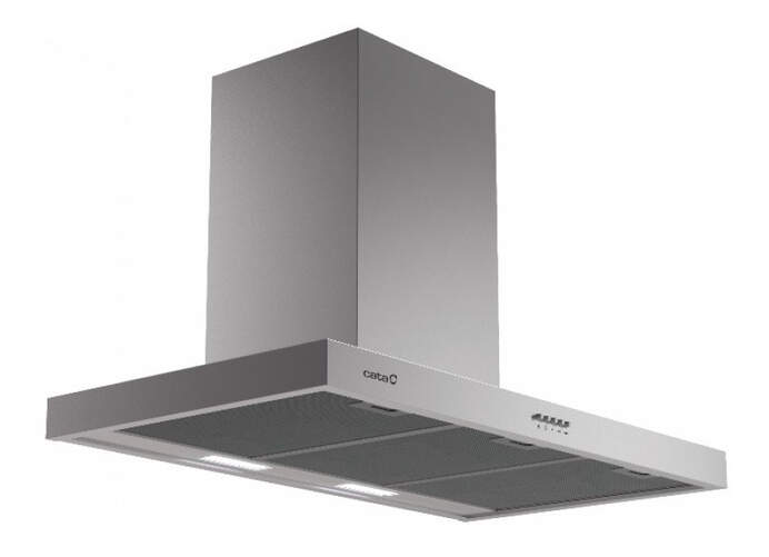 Campana Decorativa Cata SPLUS9010X - Clase C, 90cm, 637m3/h, 3 Velocidades, lED, Acero Inox