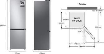 FRICOM. SAMSUNG RB34C600ESAEF 185x60 NF INOX