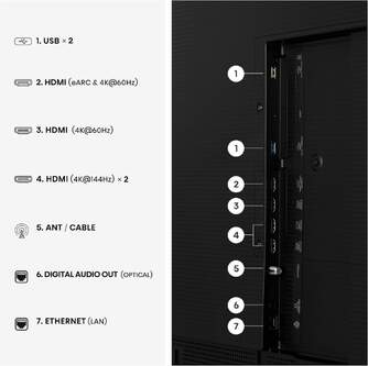 TV HISENSE 55%%%quot; 55S7S CANVAS UHD QLED SMARTTV 144HZ