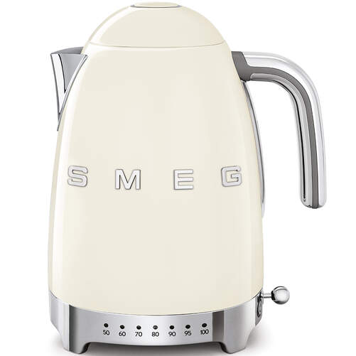 Hervidor Smeg KLF04CREU Crema - 2400W, 1.7 Litros /7 Tazas, Filtro Acero Inoxidable