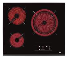 Placa Vitrocerámica Teka TZ 6315 - 3 Zonas (1 Gigante 27cm), Programador, Biselada, Touch Control